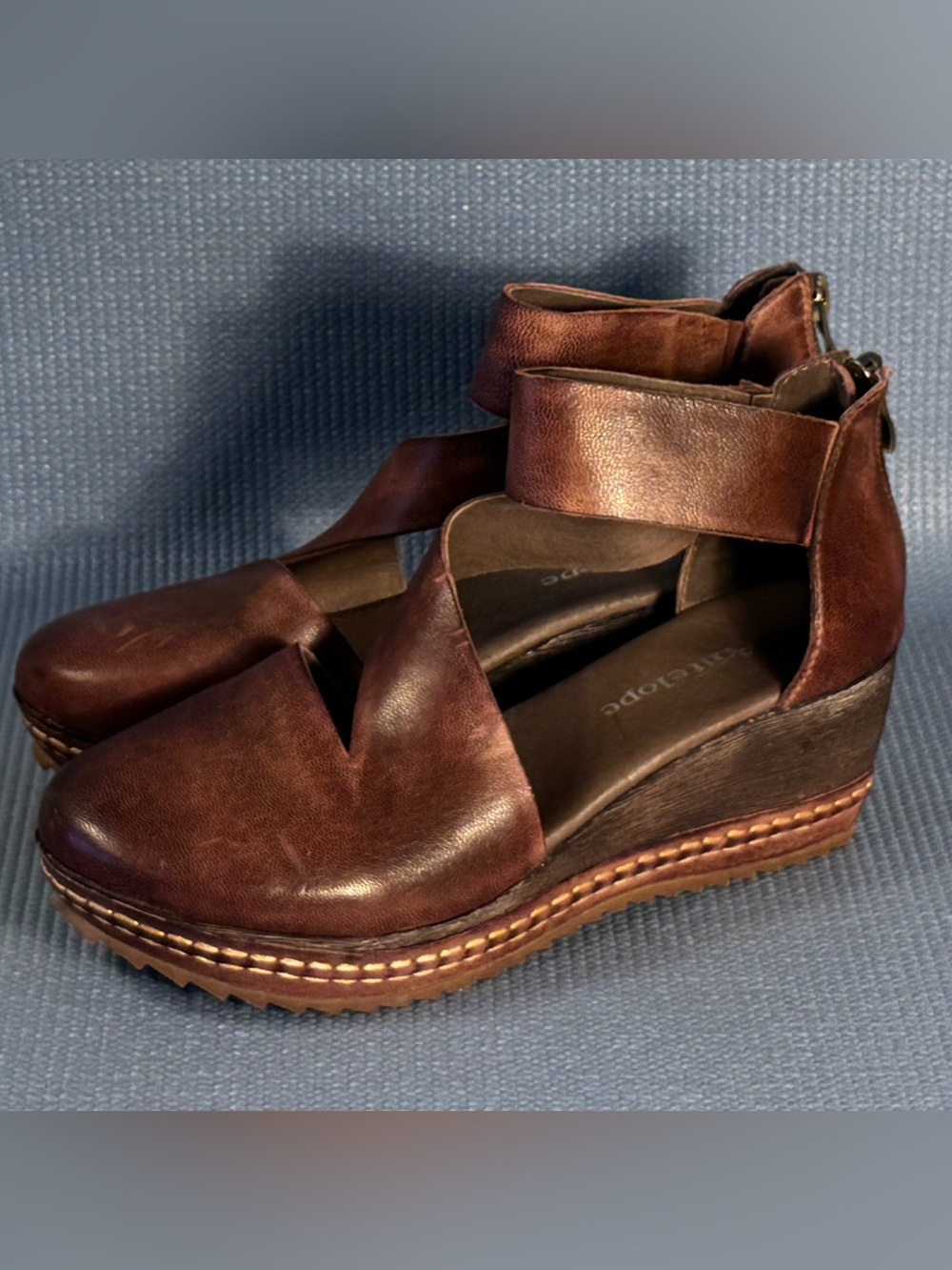 Antelope Trianna Wedge Clogs Coffee Brown Sandals Women’s Size 8 US 39 EU - Picture 2 of 9